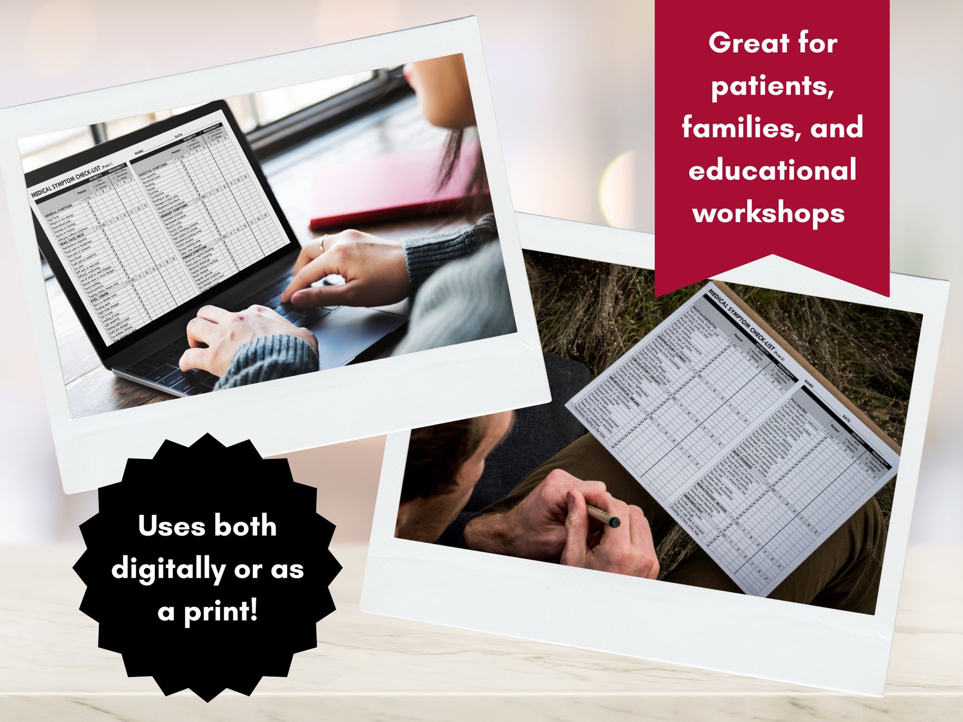 Symptom Checklist, Doctor Visit, Medical Tracker, Symptom List, Patient Education, Chronic Illness (Digital Printable)