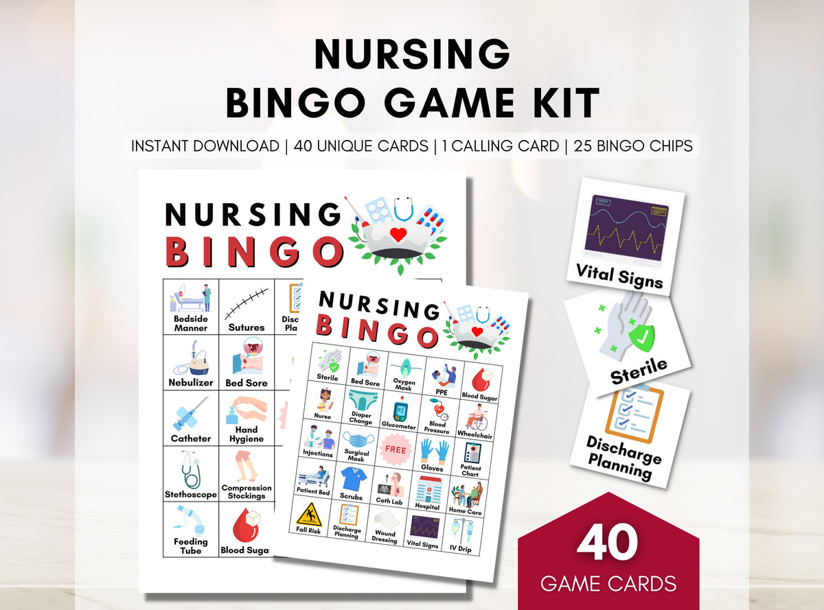 Nursing BINGO Game, Health Professions Bingo, Medical Education Game, Team Activity (Digital Printable)